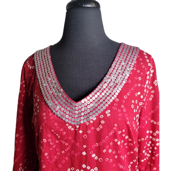 Calypso St. Barth for Target v neck sequins tunic top size medium - Picture 3 of 8